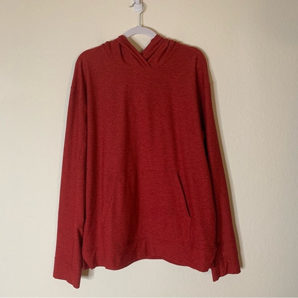 Outdoor voices Mens red cloud knit hoodie in burnt sumac L - Picture 2 of 10